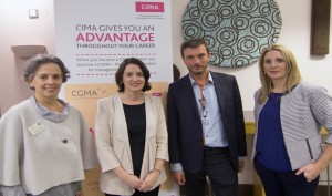Dr. Geraldine Robbins, Joint Performance Management Cluster Leader; Dr. Emer Curtis and Professor Nicolas Berland - Seminar Speakers; Ms. Mary Dullaghan, Chairperson, CIMA Western Region and Sponsor