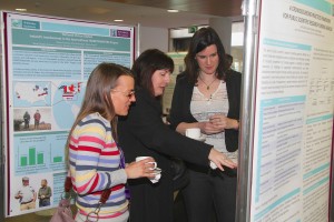 Whitaker Institute annual Research Day in the Hardiman Research Building. Coralie Mureau, Frances Carter and Susanne van Osch.